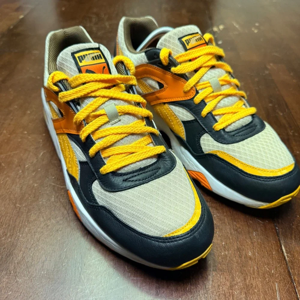 Puma Trinomic R698 Sneakers Mens 11.5 Orange‎ Yellow Black 358014 01